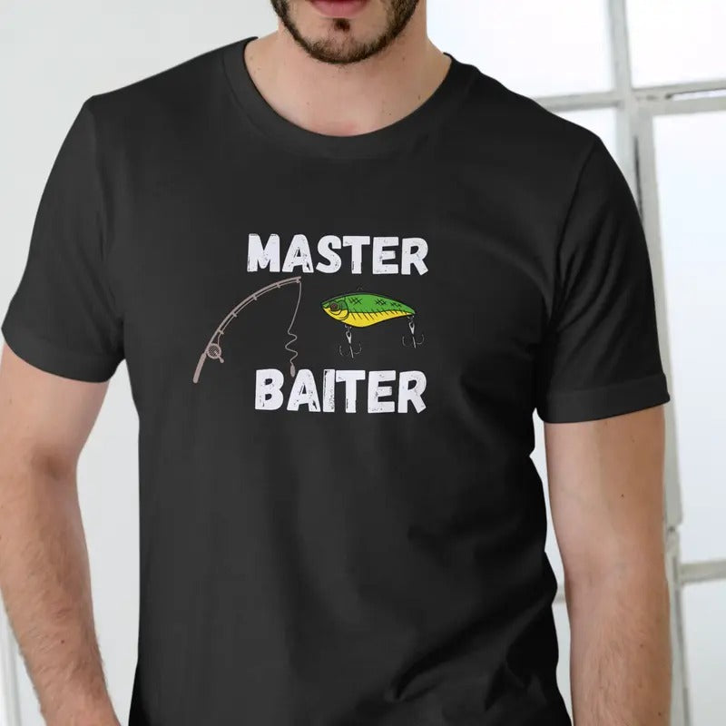 Master Fishing T-Shirt Unisex Cotton Versatile for Men and Women Comfortable Baiter T-Shirt