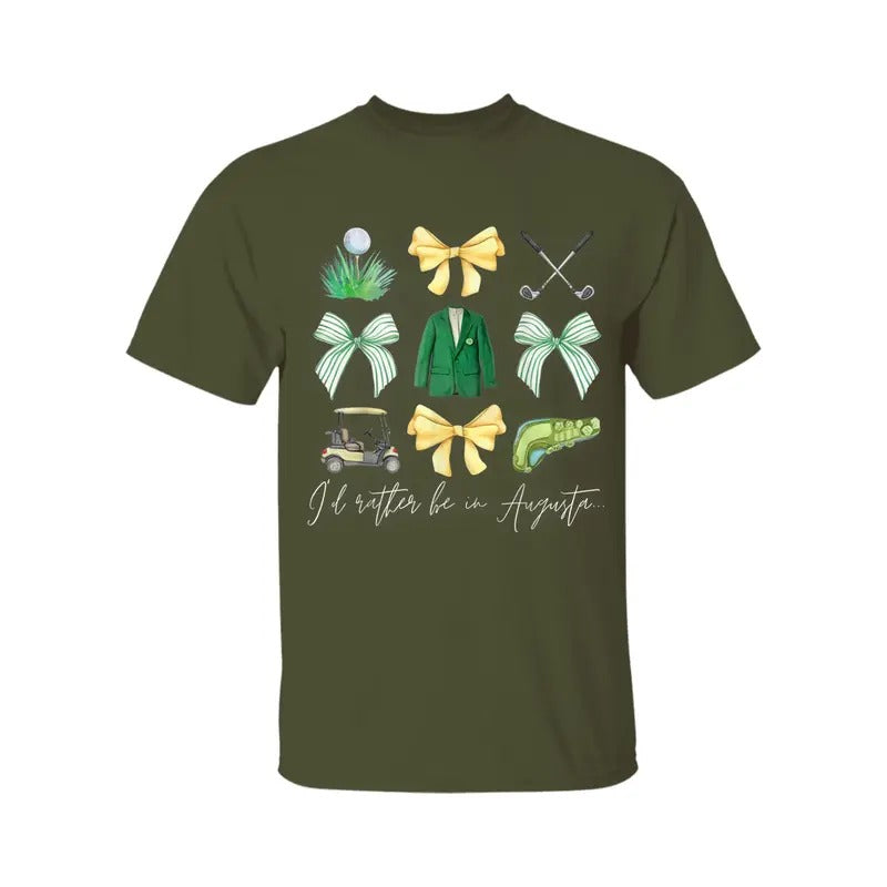 Master Let's Partee Golf Tournament Coquette Bow Women Men T-Shirt, Fashion Casual Short Sleeve T-shirt for Daily Wear, Ladies Summer Clothes