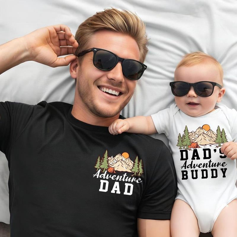 Matching Adventure Baby Dad Shirt, Adventure Dad First Fathers Day Gifts, Daddy and Me Matching Shirt, Baby Shower Gift,...