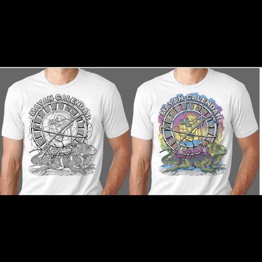 Mayan calendar changing colors White Cotton T-Shirts, Hoodie, Sweatshirt | InkThreadWorks.com