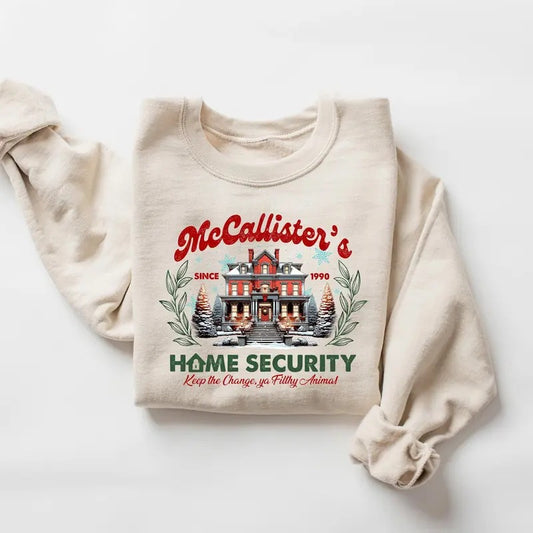 McCallister Home Security Sweatshirt, Christmas Movie Sweater, Funny Christmas Sweatshirt, McCallister Shirt, Christmas Gift, Xmas Movie