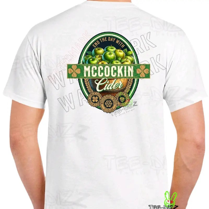 McCockin Cider Men's funny T-shirt- Crewneck humor Menswear Casual Tshirt Hoodie, Sweatshirt | InkThreadWorks.com