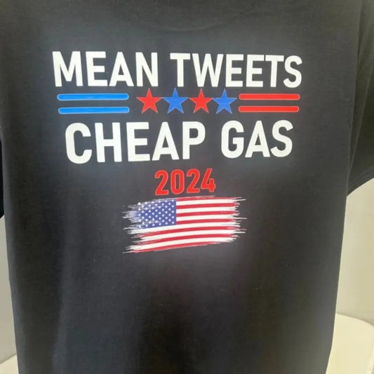 Mean tweets and cheap gas, Trump T shirt Cotton Fabric Hoodie, Sweatshirt | InkThreadWorks.com
