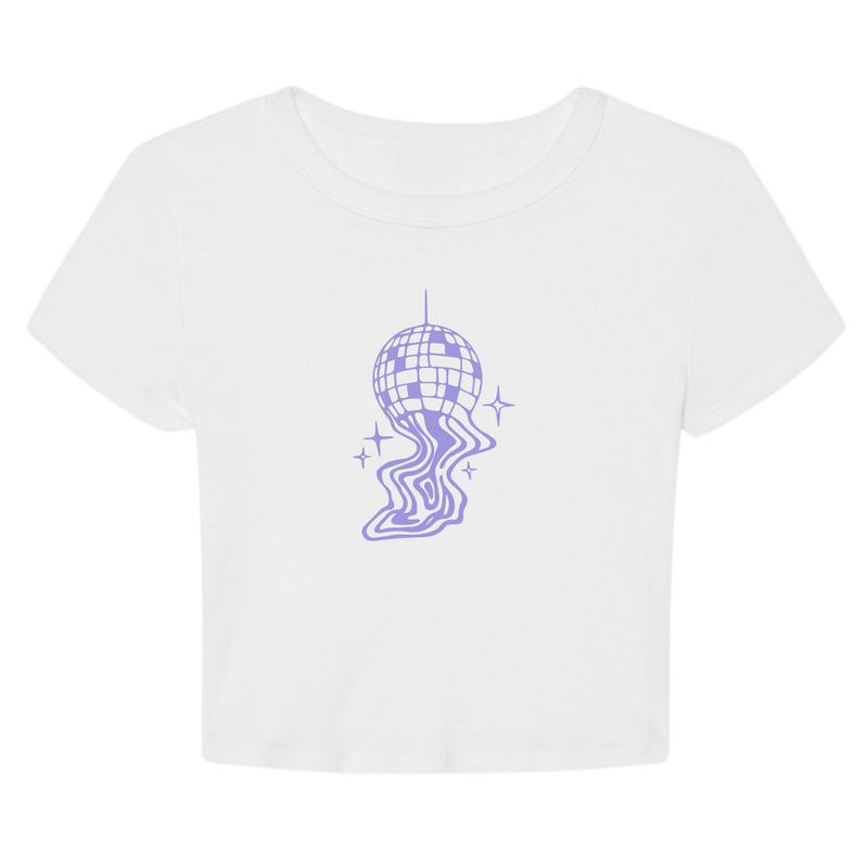 Melting Disco Top, Y2K Graphic T-Shirt, Casual Summer Shirt