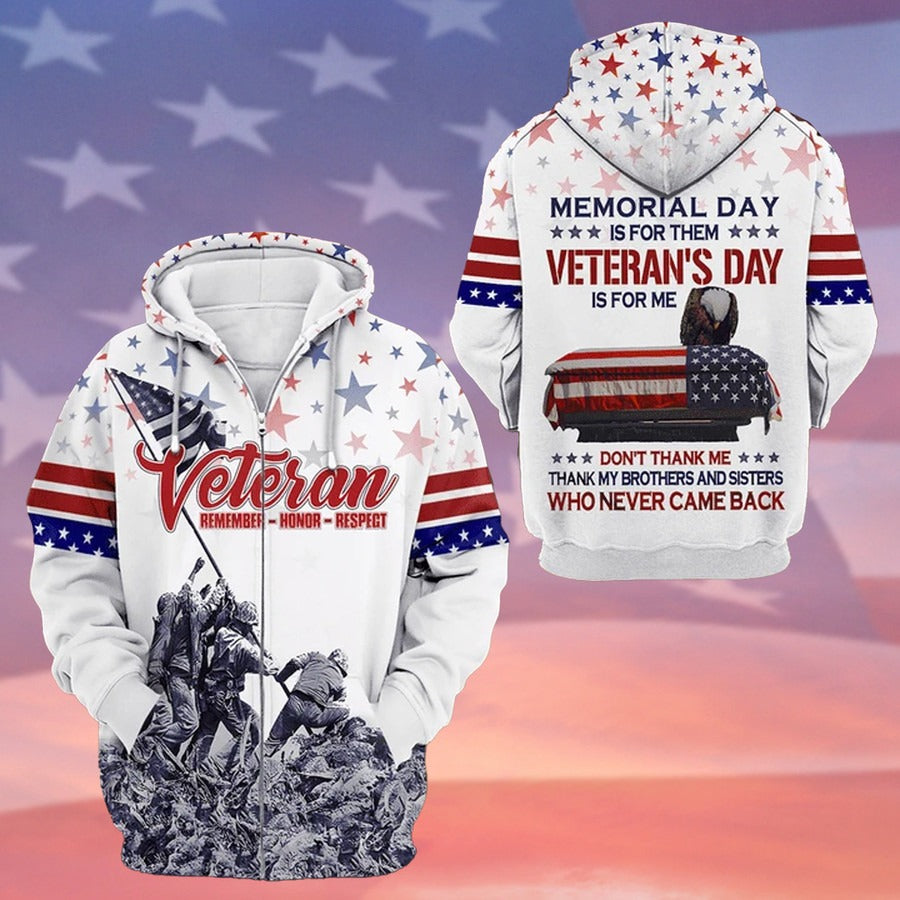Premium Memorial Day Is For Them Veteran’s Day Is For Me Polo Shirt / Hawaiian Shirt / T-Shirt – Gift for Memorial Day 2026