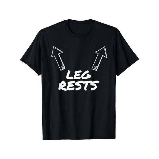 Men's "Leg Rest" Humor Graphic T-Shirt - Classic Fit, 100% Cotton, Short Sleeve, Crew Neck, Machine Washable - Ideal for Casual Wear, Made in USA