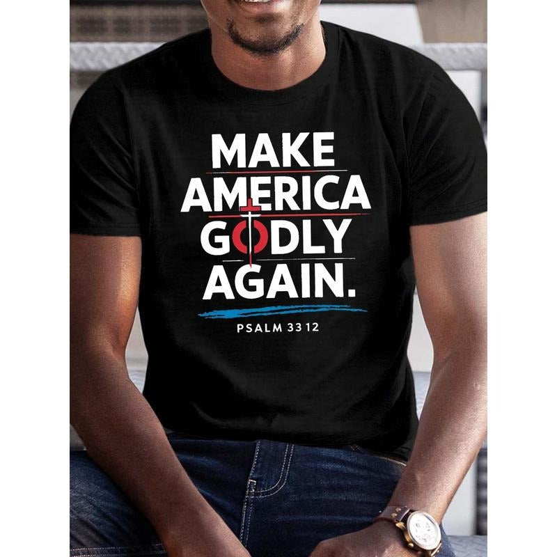 Men's Breathable 100% Cotton T-Shirt - Crew Neck, Short Sleeve, Comfortable Graphic Print, Ideal for Indoor & Outdoor Activities, Jesus Element Design, Perfect Gift for Men, Dad, Husband, Grandpa, Family, Black Made in USA