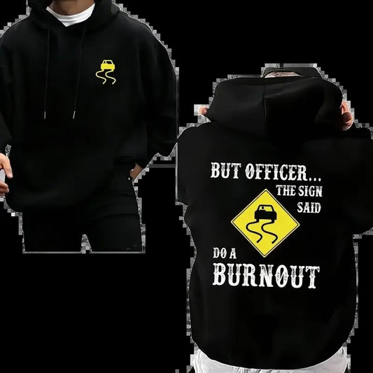 Men's Car & Letter Print Drop Shoulder Drawstring Poker Hoodie - Classic Fit Pullover with Double-Lined Hood and Color-Matched Drawcord - Fabric