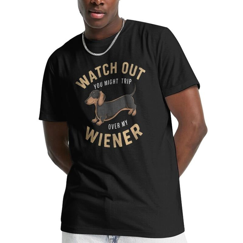 Men's Casual Dachshund Print T-Shirt