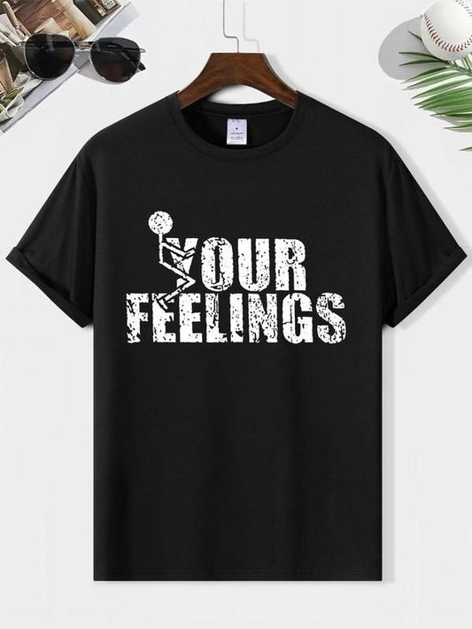 Men's Casual Letter Print Round Neck T-shirt DRG, Streetwear Regular Fit Shortsleeve Crewneck T-Shirt DRG for Summer,...