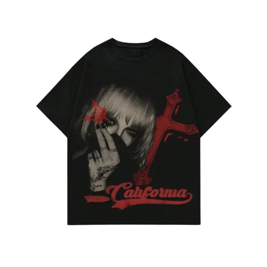 Men's Character & Cross & Letter Print Short Sleeve Graphic Tee, Sweatshirt, Hoodie Gift For Women Top Womenswear Underwear Humen Lady Comfort