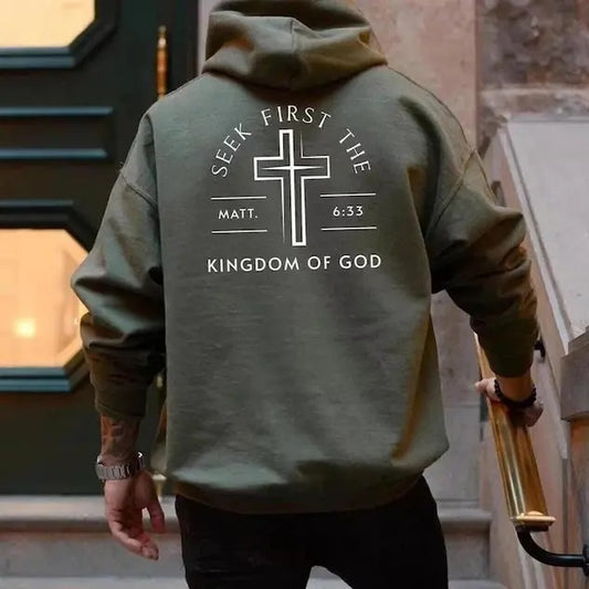 Men's Christian Hoodie Bible Verse Hoodie Christian Merch Mens Christian Streetwear Jesus Hoodie Christian Sweatshirt...