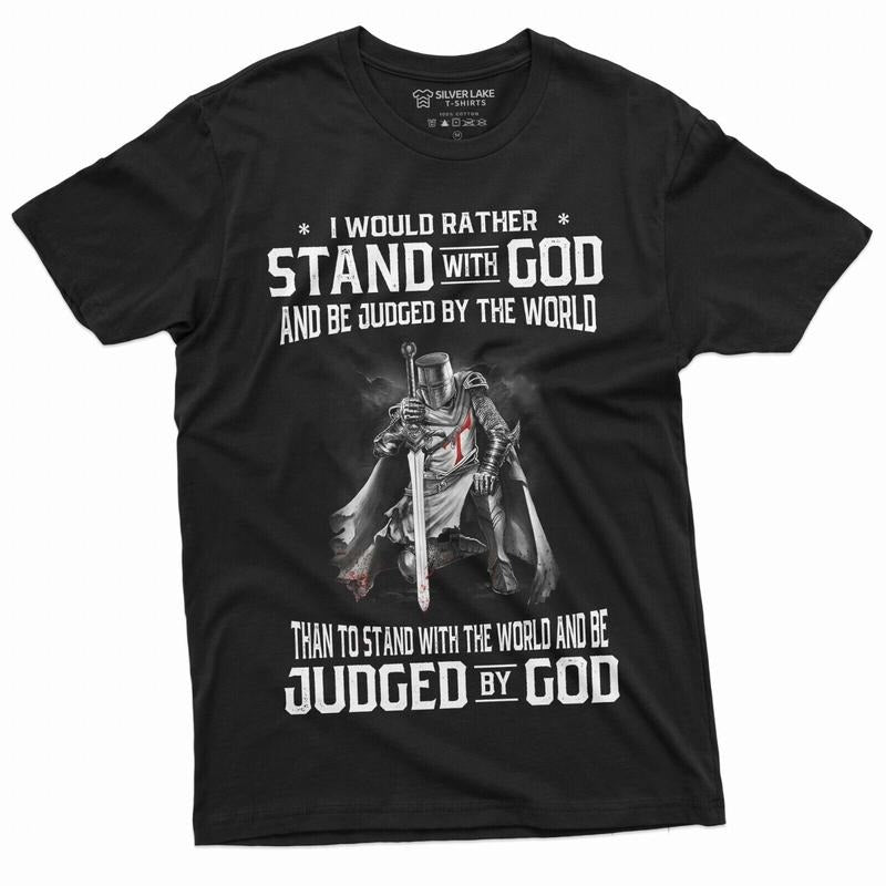 Men's God Jesus T-shirt Stand by God Tee  Jesus Christian Inspirational Tee T-Shirt Hoodie, Sweatshirt | InkThreadWorks.com
