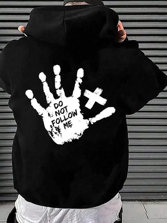 Men's Graphic Print Plush Lined Drawstring Hoodie, Regular Fit Street Fashion Casual Comfy Thermal Warm Long Sleeve Kangaroo Pocket Design Hooded Sweatshirt for Spring & Fall, Men's Top for Daily Wear