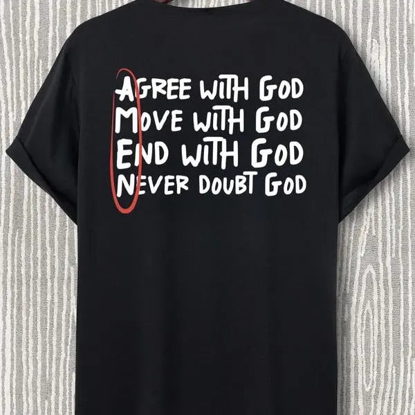 Men's Regular Fit Letter Graphic Drop Shoulder Tee, Casual Soft Comfy Streetwear Half Sleeve Round Neck T-Shirt for Summer