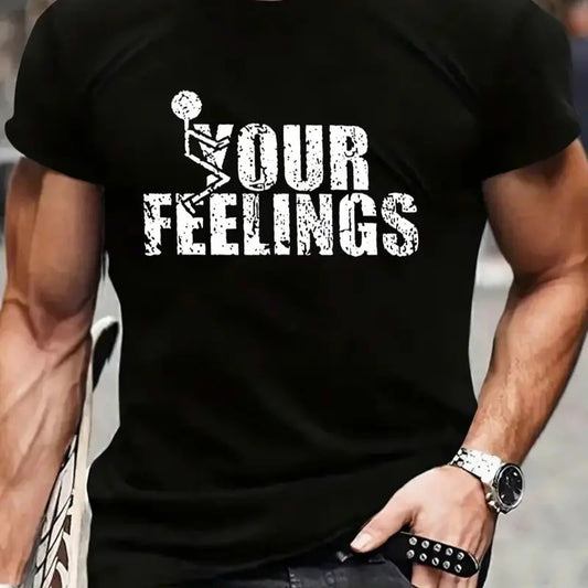 Men's Regular Fit Letter Print Round Neck Tee, Casual Short Sleeve Crew Neck Graphic T-shirt for Summer, Men's Top for Daily Wear, Graphic Tees