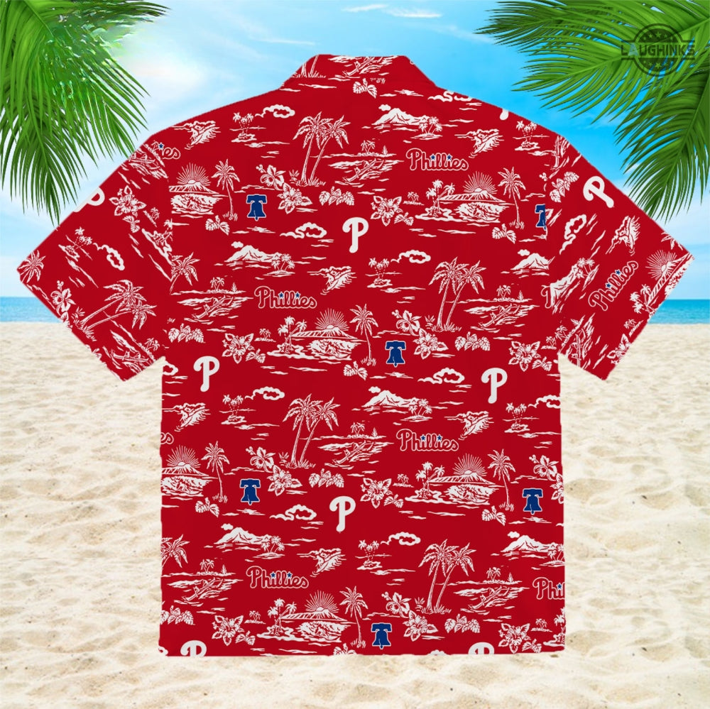 Mens Phillies Hawaiian Shirt Palm Trees Inspired By Philadelphia Phillies Hawaiian Shirt Giveaway Phillies Shirt Mlb Hawaiian Shirts And Shorts