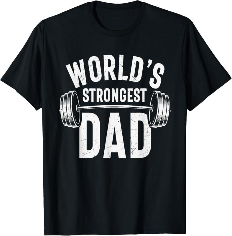 Mens World's Strongest Dad Workout Training Gym Dad Father's Day T-Shirt Hoodie, Sweatshirt | InkThreadWorks.com