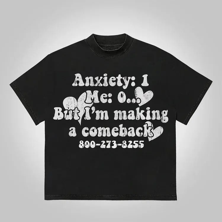 Mental Health I'm Making A Comeback Cotton T-Shirt mens  clothing Crewneck Menswear Hoodie, Sweatshirt | InkThreadWorks.com