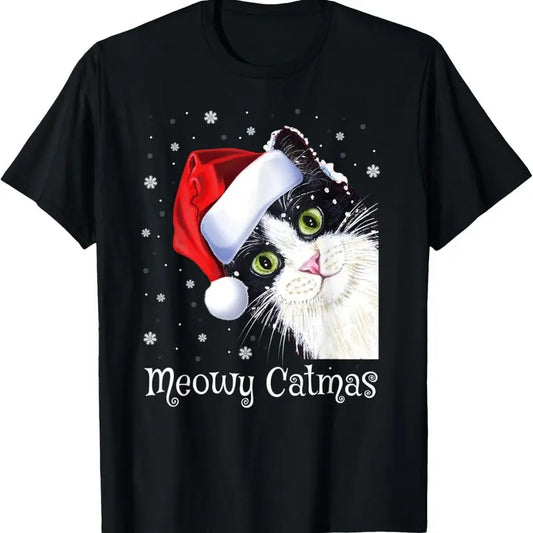 Meowy Catmas Christmas And Happy New Year Cat Lover Ugly T-Shirt Hoodie, Sweatshirt | InkThreadWorks.com