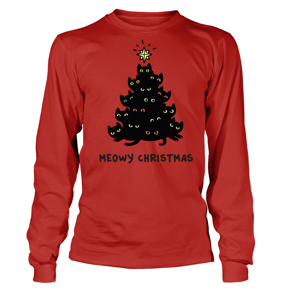 Meowy Christmas Tree Long Sleeve