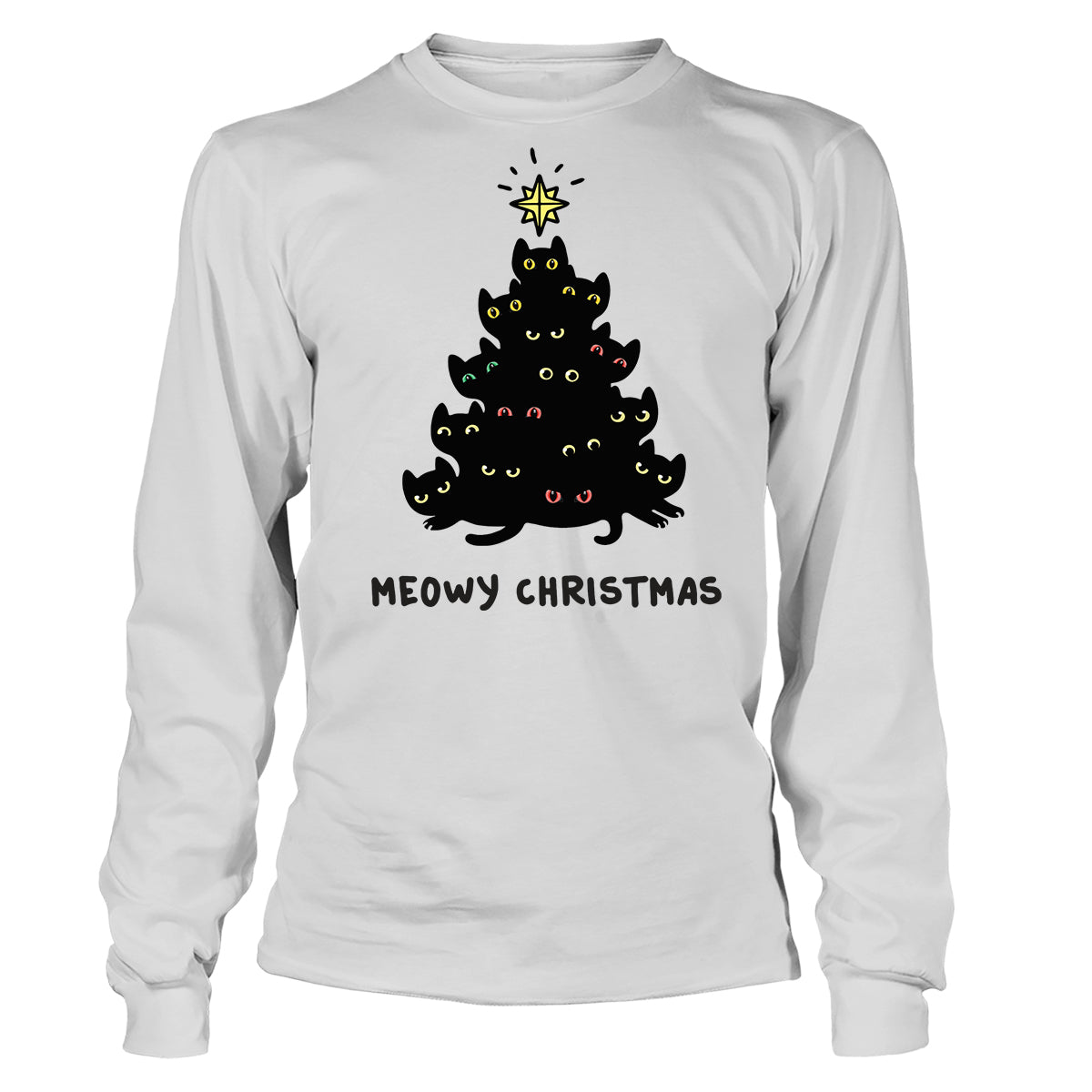 Meowy Christmas Tree Long Sleeve
