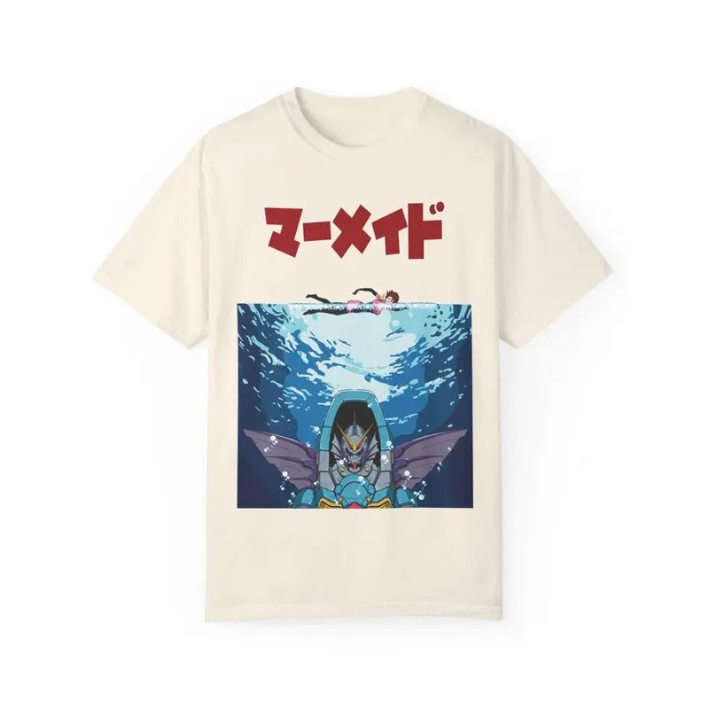 Mermaid Gundam Shirt G Gundam Neo Denmark Jaws Inspired Hoodie, Sweatshirt | InkThreadWorks.com