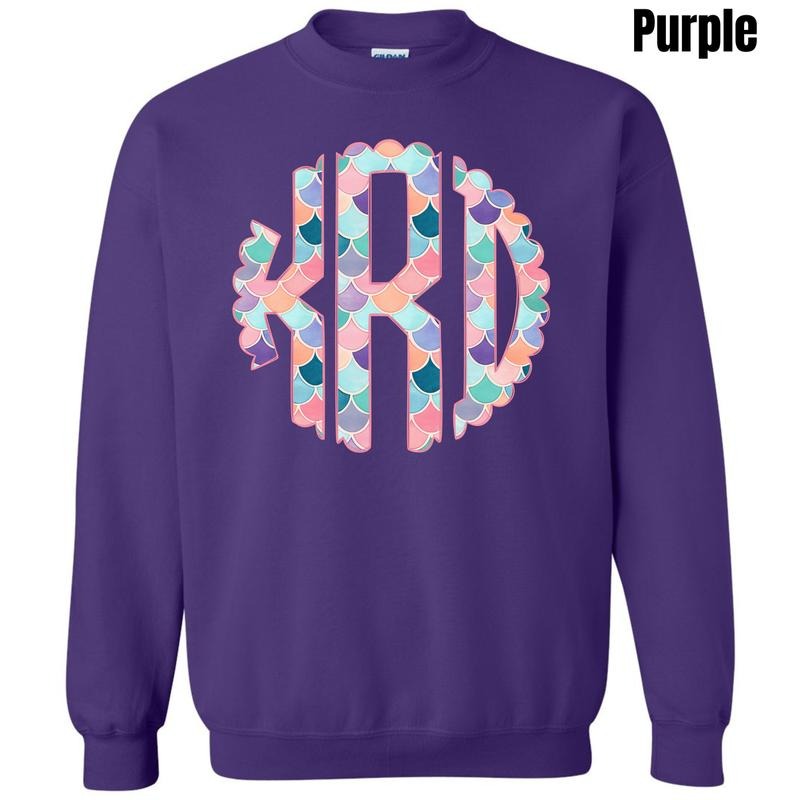 Mermaid Monogram Sweatshirt 'NLB' T-Shirts, Hoodie | InkThreadWorks.com