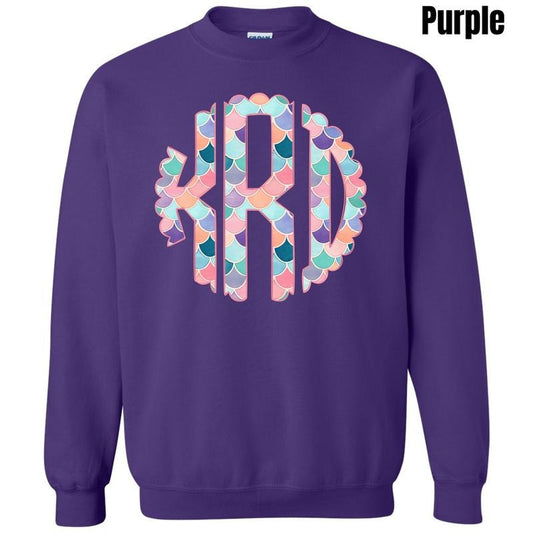Mermaid Monogram Sweatshirt 'NLB' T-Shirts, Hoodie | InkThreadWorks.com