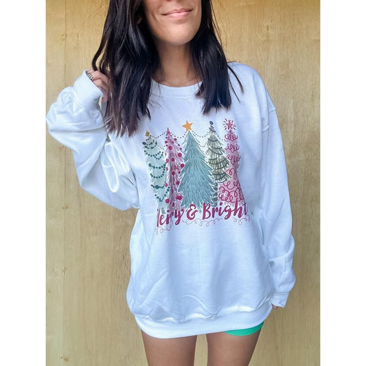 Merry & Bright Trees Graphic Top