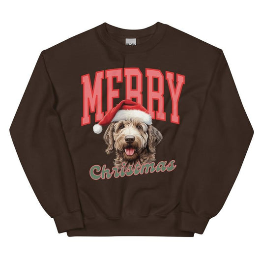 Merry Christmas Labradoodle Sweatshirt, Christmas Dog, Festive Holiday Crewneck, Custom Sweatshirt T-Shirts, Hoodie