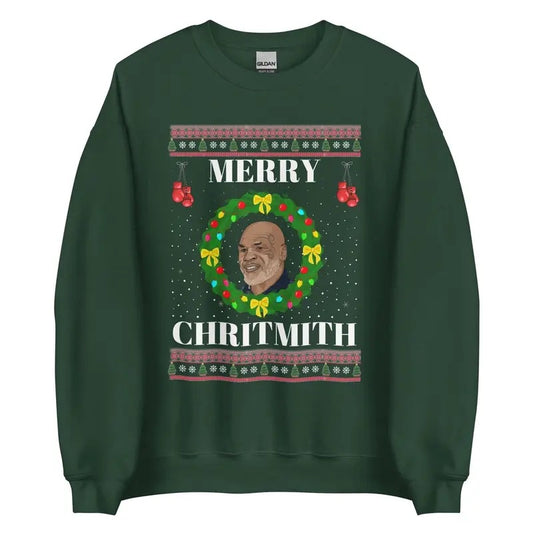 Merry Chrithmith Ugly Christmas Sweater, Mike Tyson Funny Christmas Sweatshirt, Ugly Christmas Cotton Crewneck T-Shirts,...