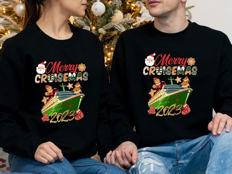 Merry Cruisemas Christmas 2023 Sweatshirt, Cruise Vacation Sweater, Matching Family Cruising X-mas Trip Hoodie, Friends...