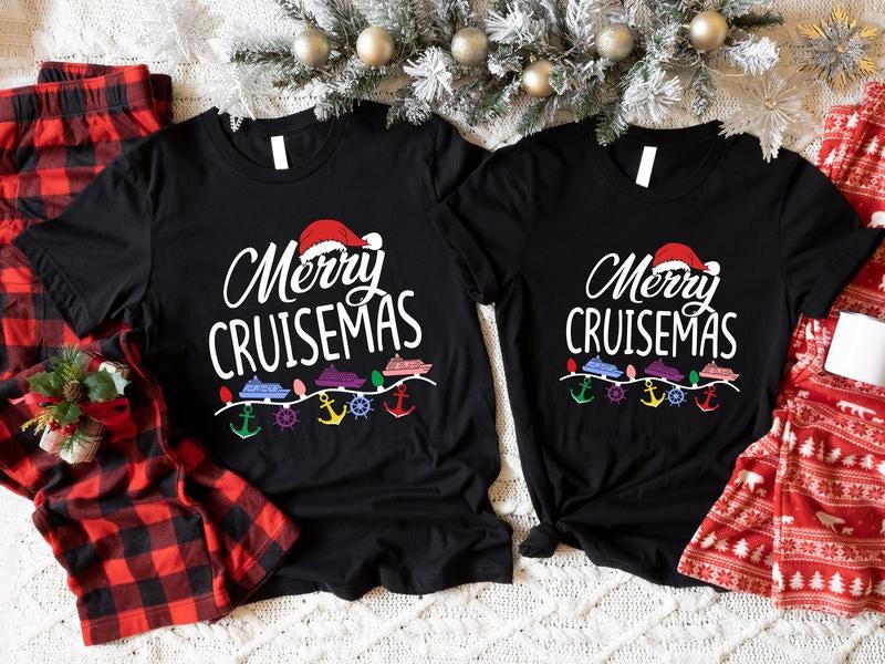 Merry Cruisemas Shirt, Family Christmas Cruise Gift Tee, Cruisin Crew Matching Squad Vacation, Couples Holiday Vacation...