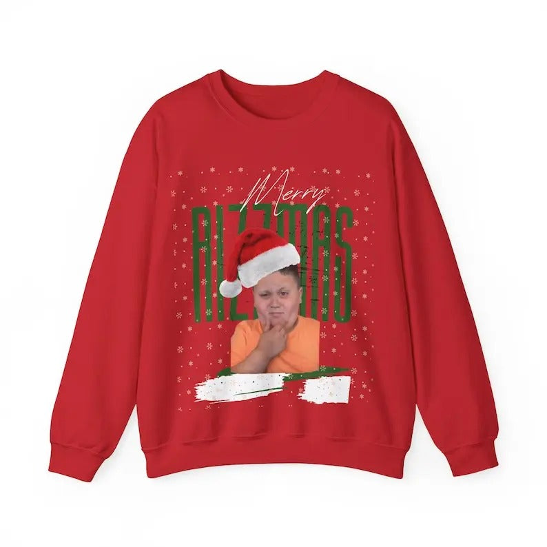 Merry Rizzmas Unisex Sweatshirt, Christmas Holiday Rizzler Jumper, Festive Xmas Gift, Winter Apparel, Cozy Pullover,...