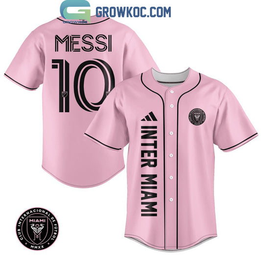 Messi 10 Inter Miami FC Pink Design Baseball Jersey