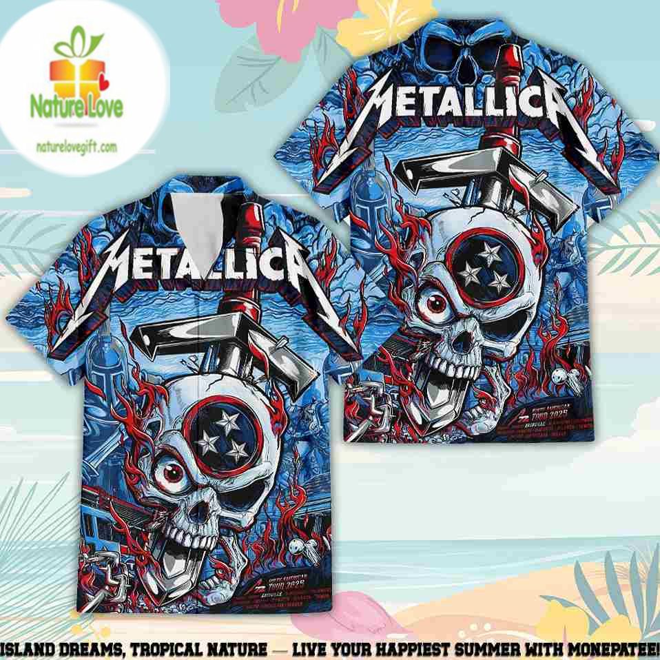 Metallica 2026 Tour Hawaiian Shirt Beach Shorts Nissan Stadium Nashville
