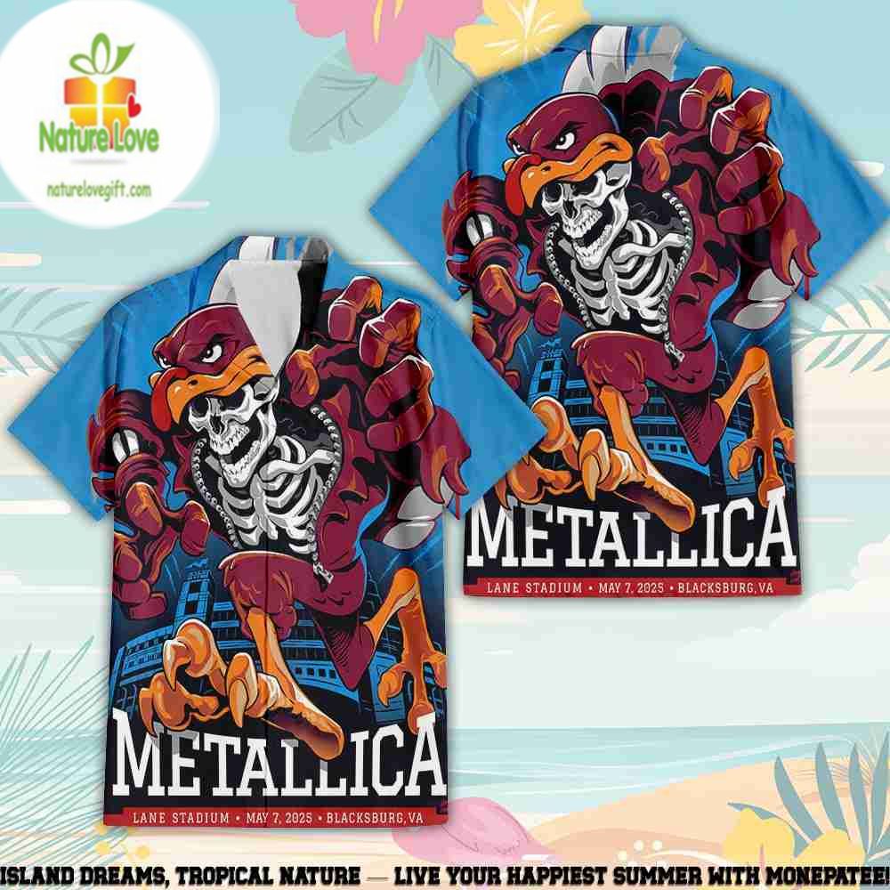 Metallica M72 Virginia Tech Mascot Hawaiian Shirt 2026 Concert