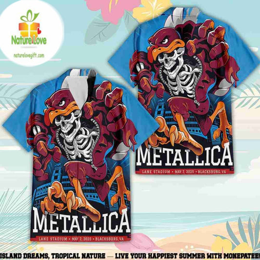 Metallica M72 Virginia Tech Mascot Hawaiian Shirt 2026 Concert