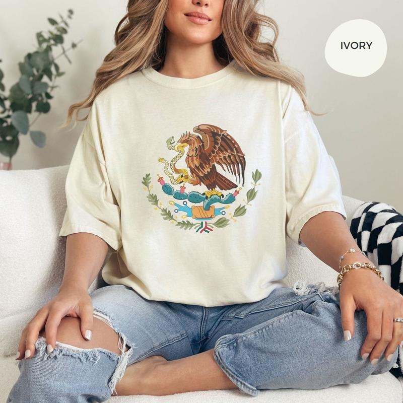 Mexican T-Shirt, Mexico Pride T Shirt, Mexican Coat of arms,Eagle Top, Mexican Seal Emblem,Mexican Seal T Shirt Hoodie,...