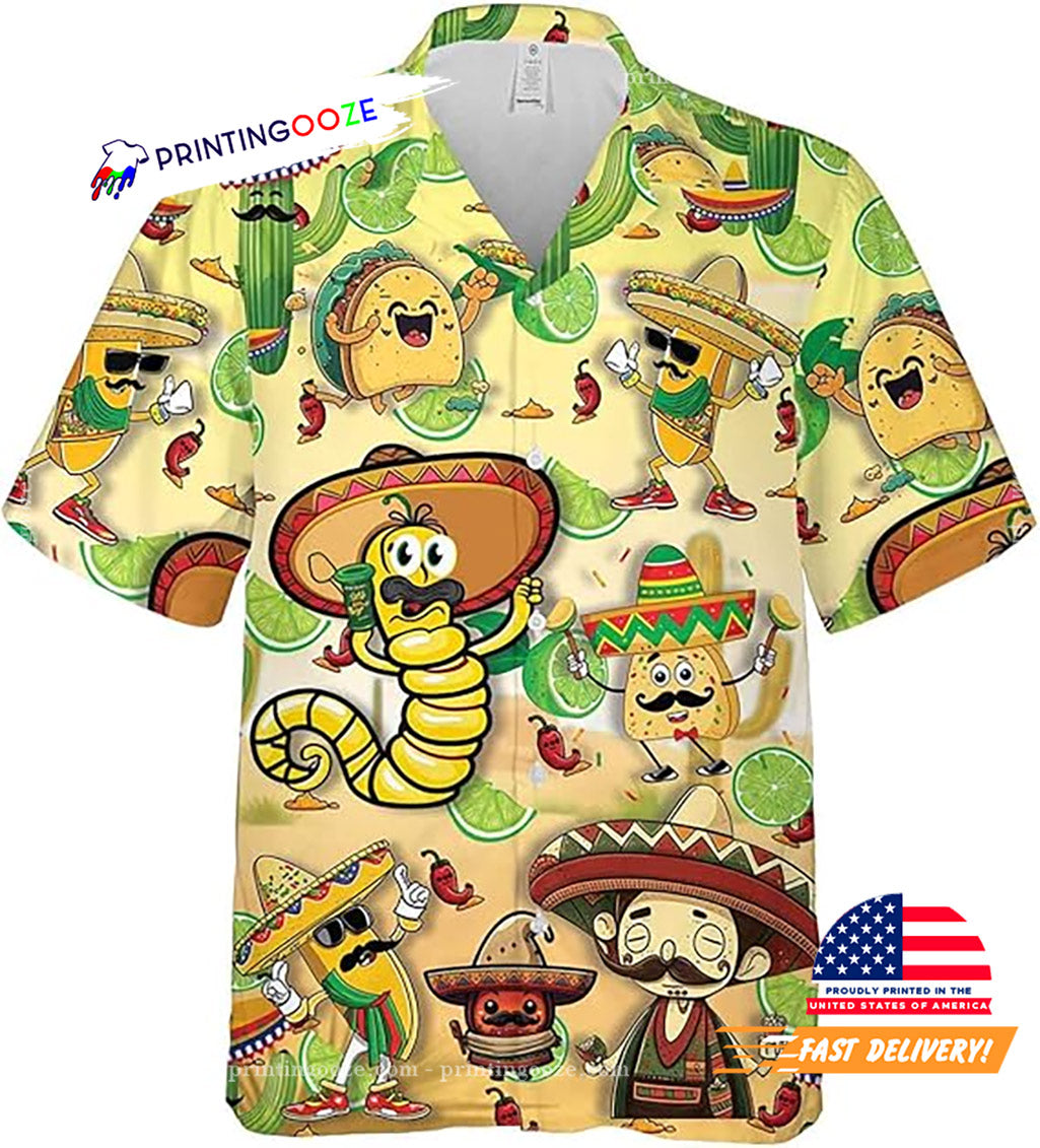 Mexican Traditional Food Button Down Taco Friday Hawaiian Shirt