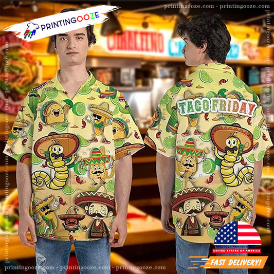 Mexican Traditional Food Button Down Taco Friday Hawaiian Shirt