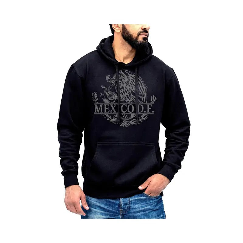 Mexico D. F. Mexico Eagle Emblem Hoodie Sweatshirt Cotton Fabric T-Shirts | InkThreadWorks.com