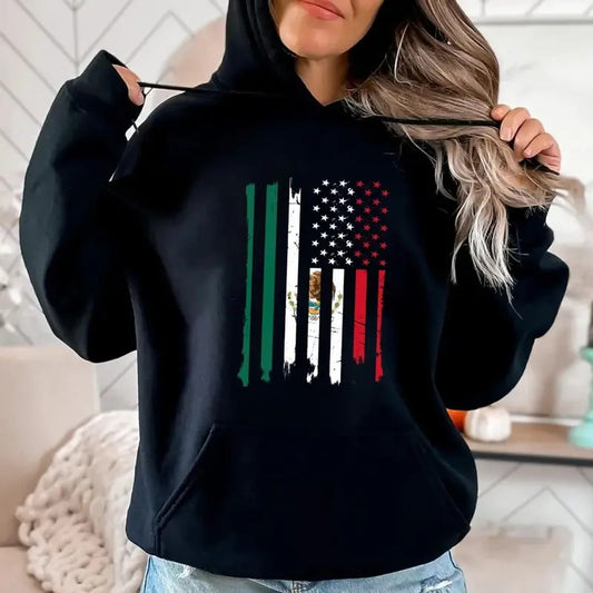 Mexico Flag Shirt, Cince De Mayo Shirt, Proud Mexican American Shirt, Unisex Sweater Pullover Tee