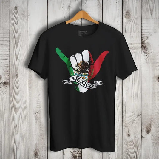 Mexico Shaka Hand Short Sleeve T-Shirt- Playera De Mexico Hoodie, Sweatshirt | InkThreadWorks.com