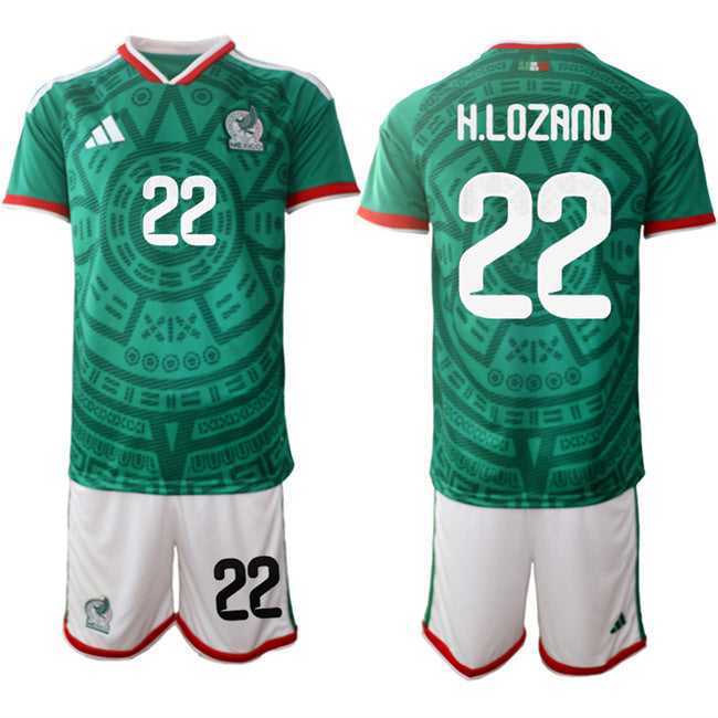 Mexico #22 Hirving Chucky Lozano Green 2026 World Cup Home Soccer Jersey