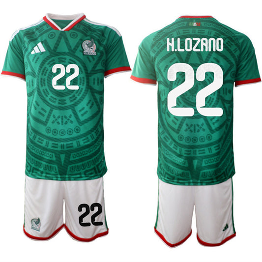 Mexico #22 Hirving Chucky Lozano Green 2026 World Cup Home Soccer Jersey