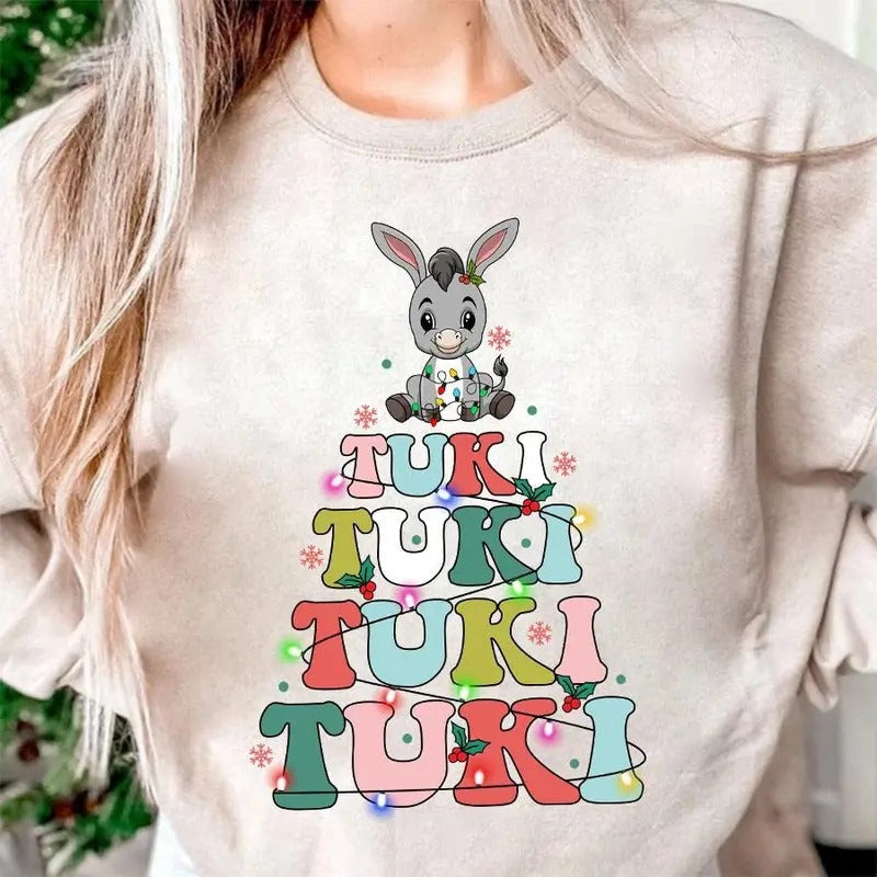 Mi Donkey Mexican Concha Tshirt Sweatshirt, Feliz Navidad Shirt, Tuki Tuki Donkey Conchas Latino Xmas, Unisex Sweater...