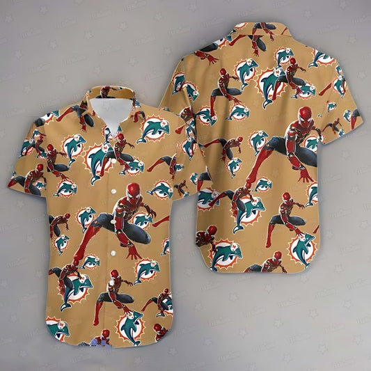 Miami Dolphins Spiderman Avengers Hawaiian Shirt 428347
