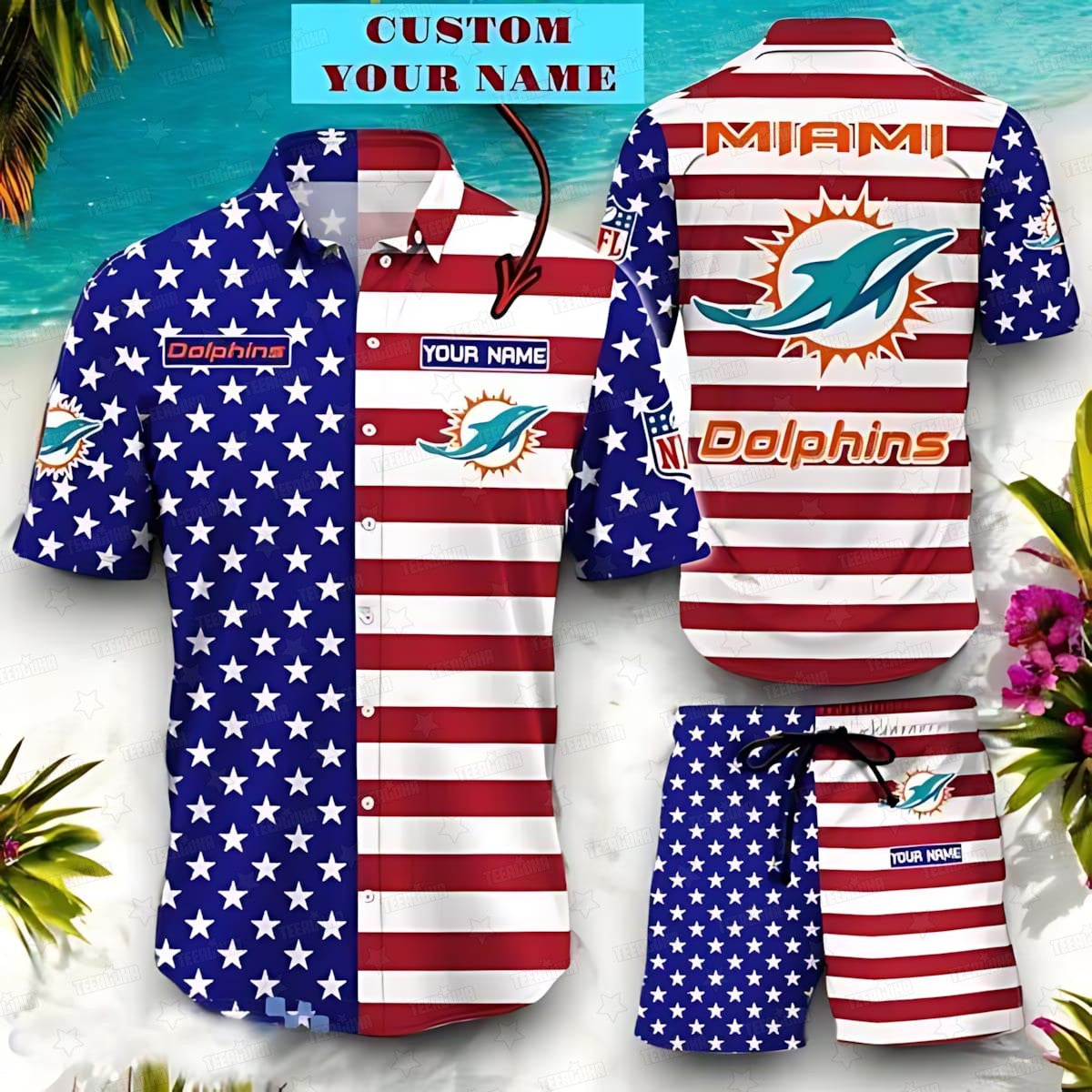 Miami Dolphins Hawaiian Shirt 395763 All American Design